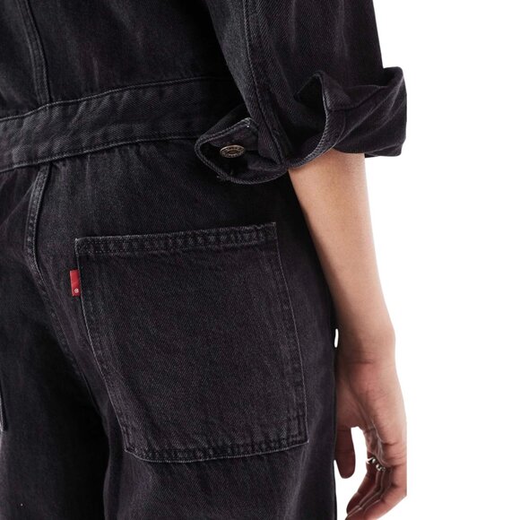 Free People x Levi's Womens Size XL Long Sleeve Denim Coveralls Black Wash NWT - Picture 5 of 15